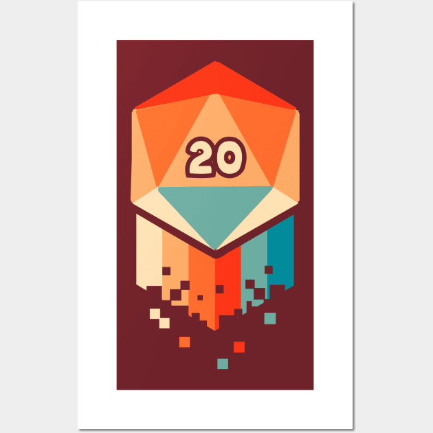 Groovy Retro D20 Flat Wall Art by artlahdesigns